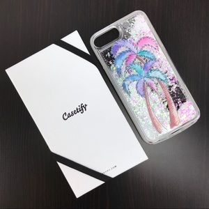 Casetify Palm Trees Hard Shell Liquid Glitter Case